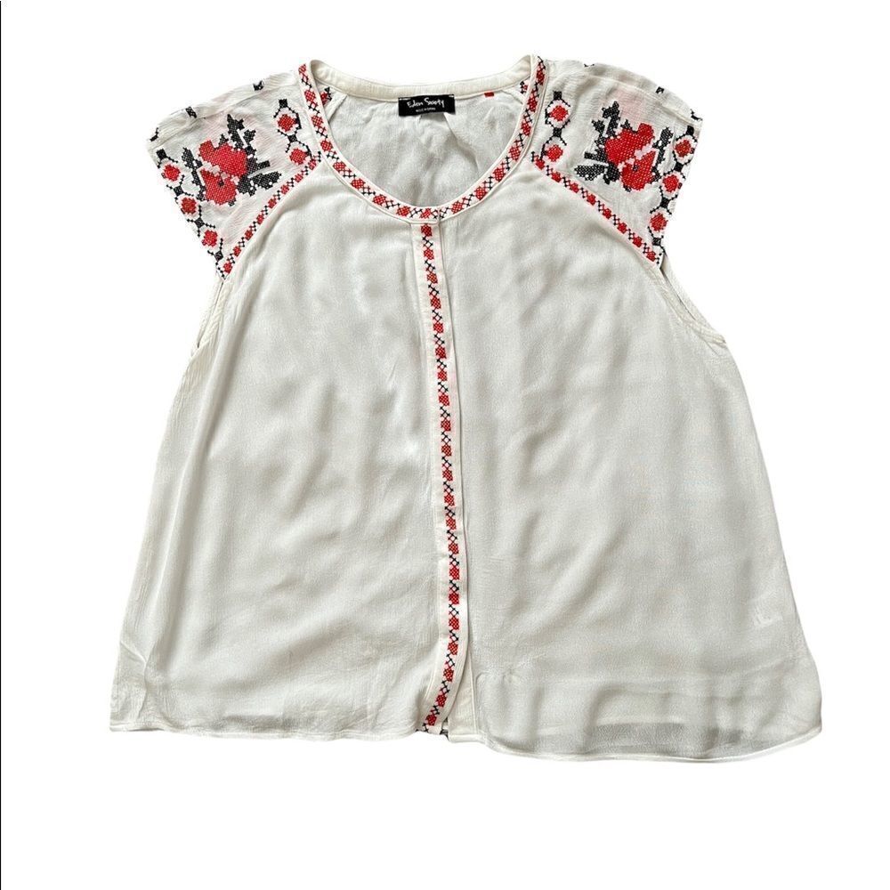 Eden Society Embroidery pattern blouse sz M